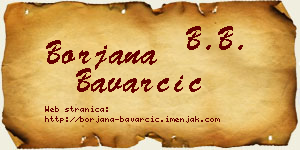 Borjana Bavarčić vizit kartica